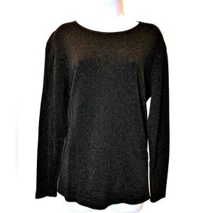 SPARKLY BLACK TOP, KENAR, WOMENS SZ L